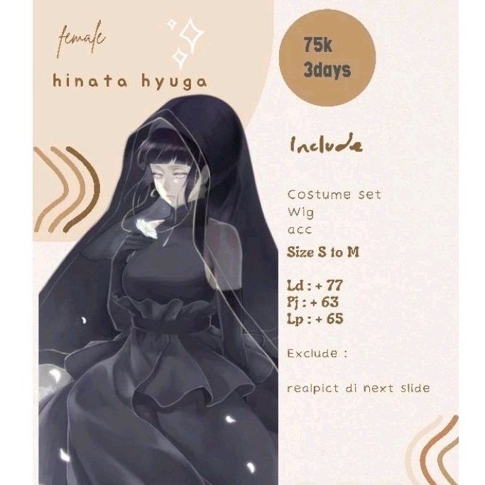 rental costum cosplay hinata wedding dress