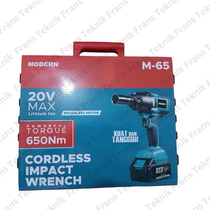 Bor Cordless Impact Wrench 20V M-65 Modern/ Mesin Bor Impact Wrench Cordless 20V Pembuka Baut Batera