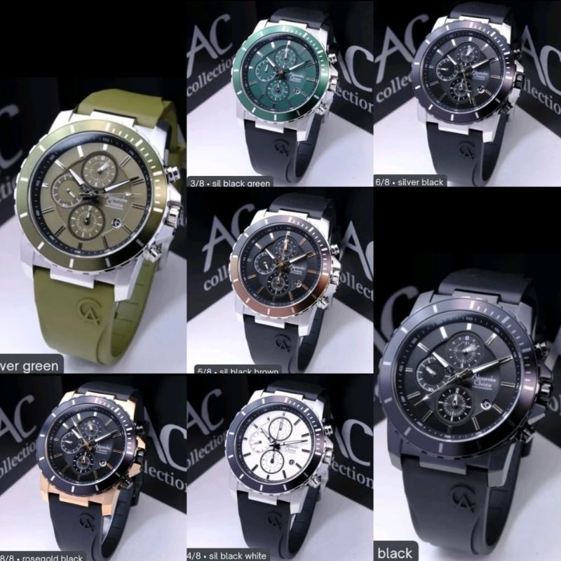 ALEXANDRE CHRISTIE 6141 RUBBER CRONOGRAPH Original- Garansi Resmi 1 Tahun
