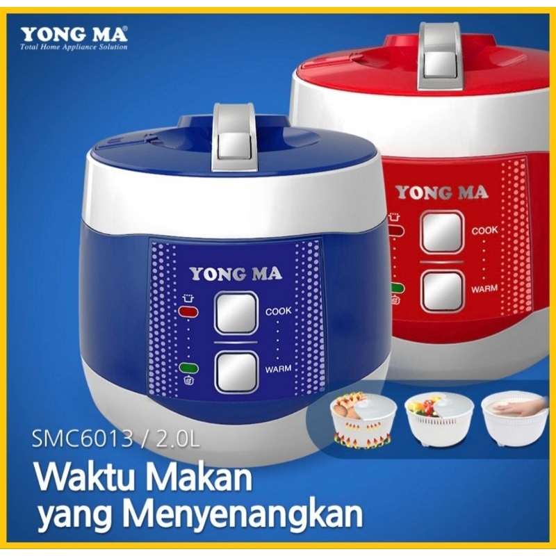 YONG MA SMC6013 / MAGIC COM YONG MA 2 LITER / RICE COOKER 3IN1 YONG MA / PENANAK NASI YONG MA