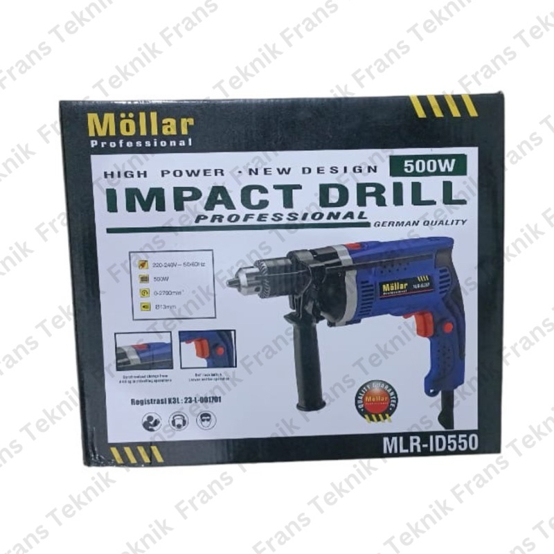 MOLLAR ID-550 Mesin Bor Listrik / Bor Tembok Molar 13mm Bolak Balik model HP 1630/ MOLLAR ID550 Mesi