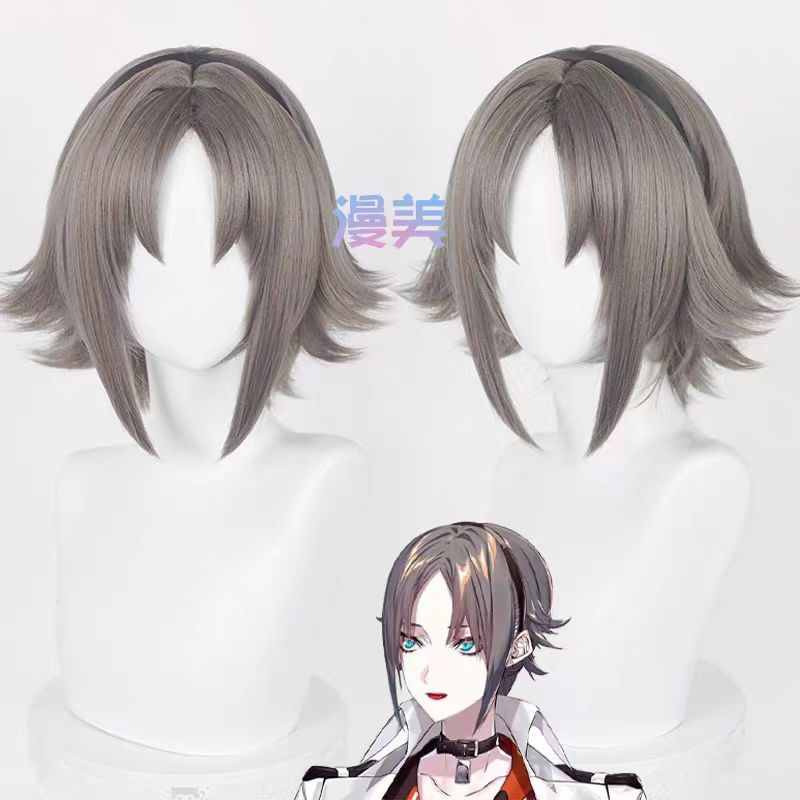 VTuber Mysta Rias Cosplay Wig Luxiem Short Grey Hair