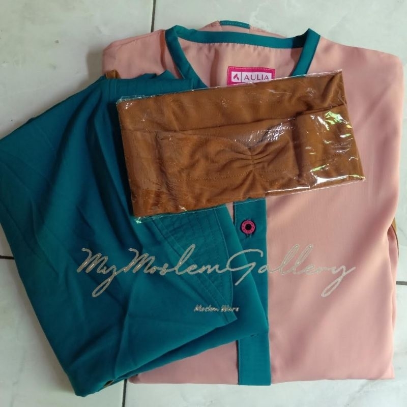 Aulia Fashion Set Gamis Preloved Faiza Apricot Sz. xS