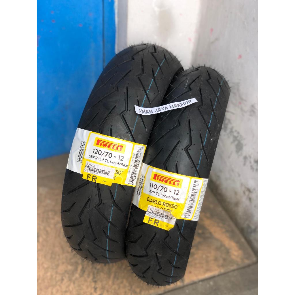 ban pirelli rosso scooter vespa matic sprint primavera depan belakang