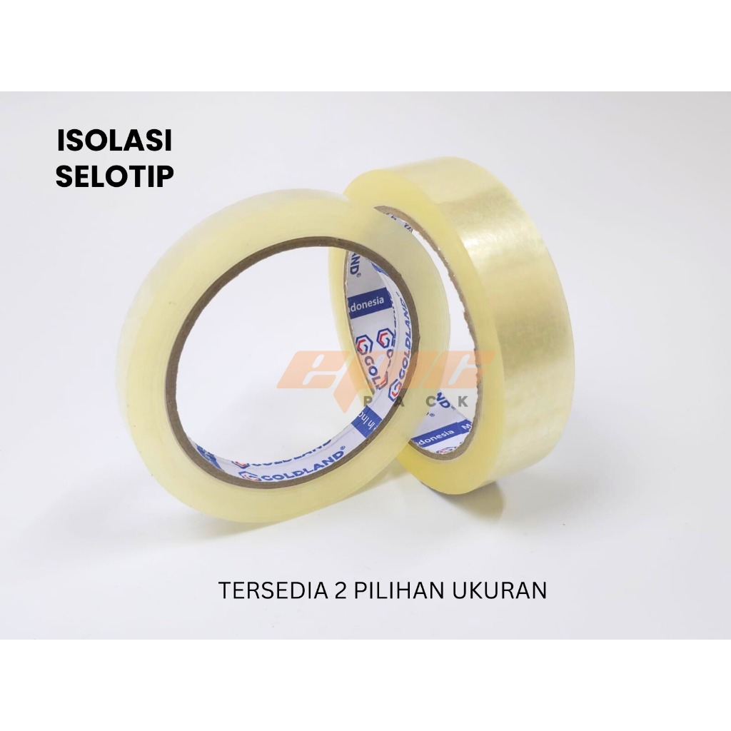 

Isolasi 72 Yard Goldland / Solatip 1/2 inch / Lakban Kecil / Solasi 1 inch