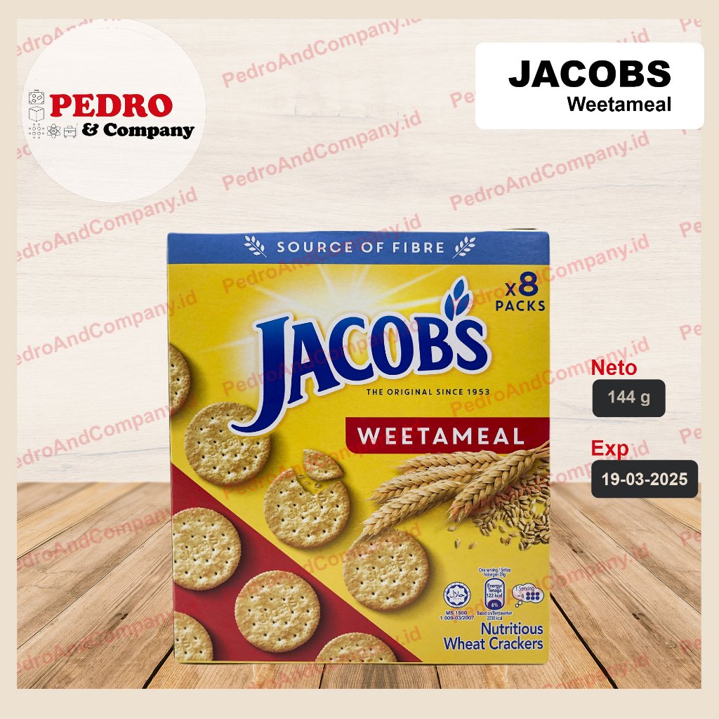 

Jacobs WEETAMEAL biskuit gandum 144 gram - kaleng besar