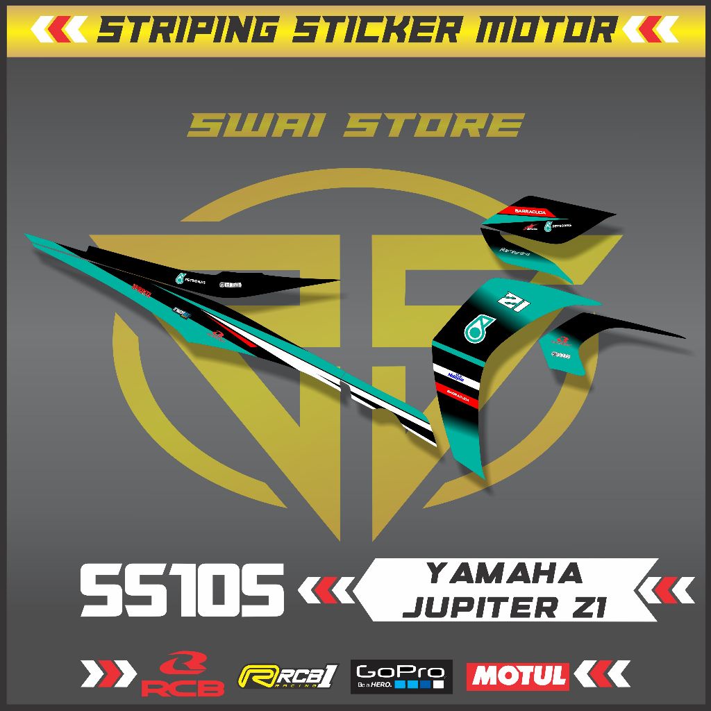 Sticker Striping Semifull Yamaha Jupiter Z1 PETRONAS - Stiker Motor PETRONAS Jupiter Z1 - KODE SS105