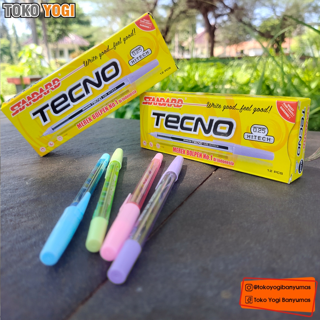 

BALLPOINT STANDARD TECNO HI-TECH 0.25mm HITAM || 1 PACK (12 pcs)