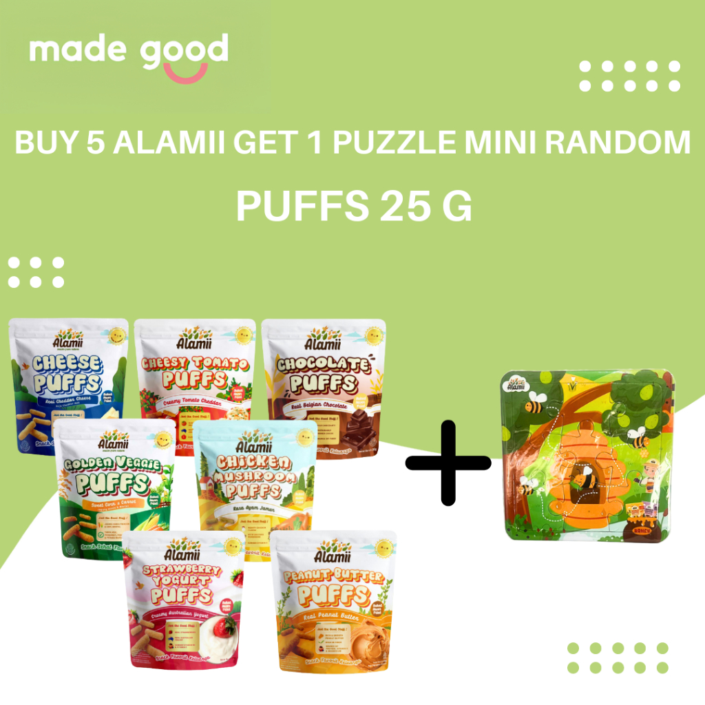 Alamii Strawberry Yogurt Puff-25G Alamii Golden Veggie Puffs-25G