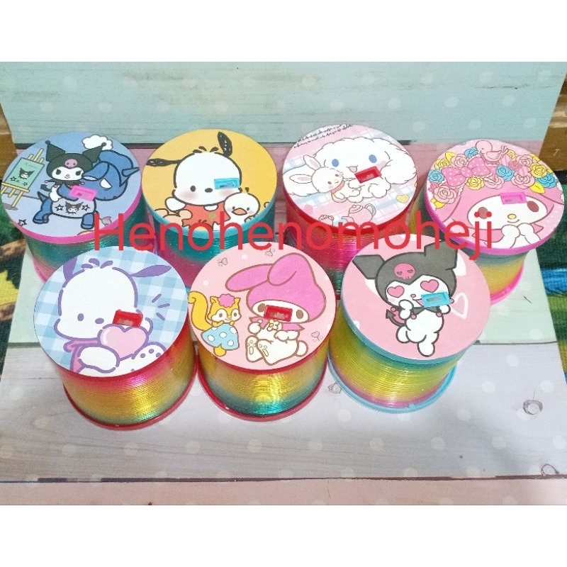 Mainan Magic Rainbow Slinky Spring Light / Per Pegas Nyala Lampu Karakter Sanrio