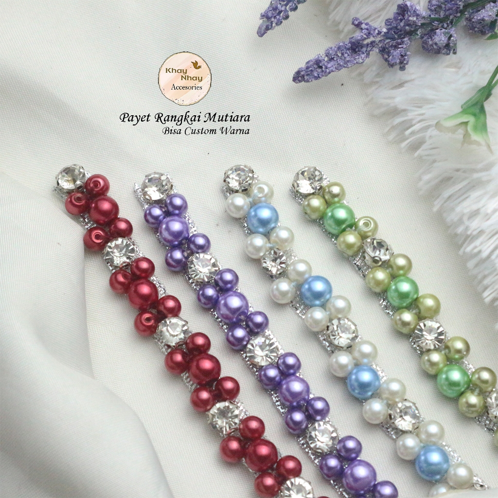 Payet Rangkai Mutiara KN11/Payet Murah/Payet Mutiara/Payet Mewah/Bisa Custom Warna