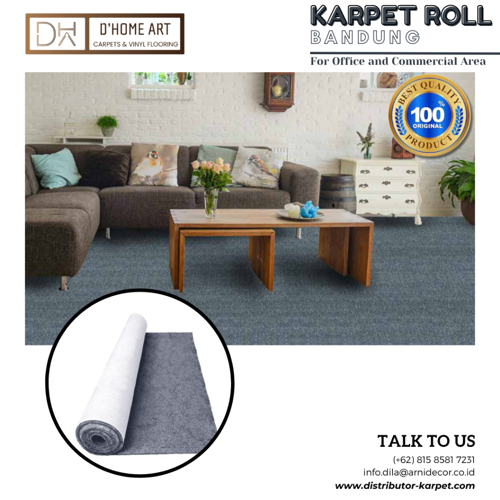Karpet Kantor Roll Meteran Polos Bandung /Lingkaran/Murah Lebar 4m