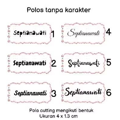 

stiker label nama motif, stiker nama anak perempuan