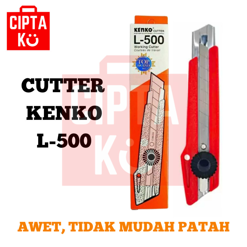 

KENKO Pisau Cutter Alat Pemotong L-500 Besar Premium Tajam Berkualitas