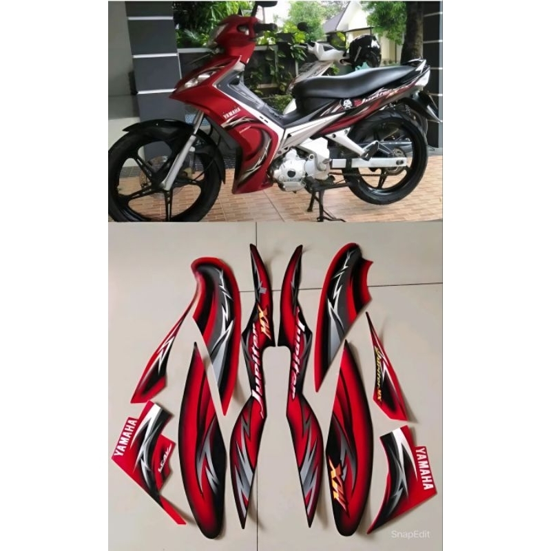 STRIPING STIKER YAMAHA MX 135 OLD TAHUN 2006 HITAM MERAH LIS BODI STANDAR TERBAIK
