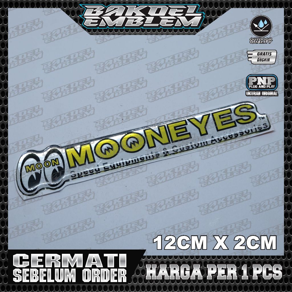 Emblem timbul mooneyes / stiker mooneyes