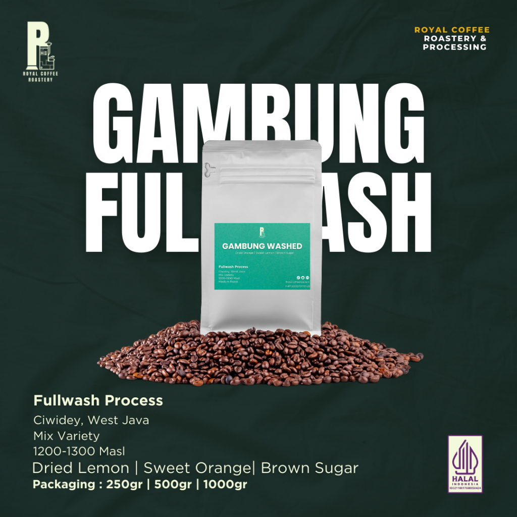 

Single Origin Arabica Coffee Fullwash Process Gambung Ciwidey West Java | Single Origin Kopi Arabika Gambung Ciwidey Jawa Barat Proses Fullwash | Royal Coffee Roastery