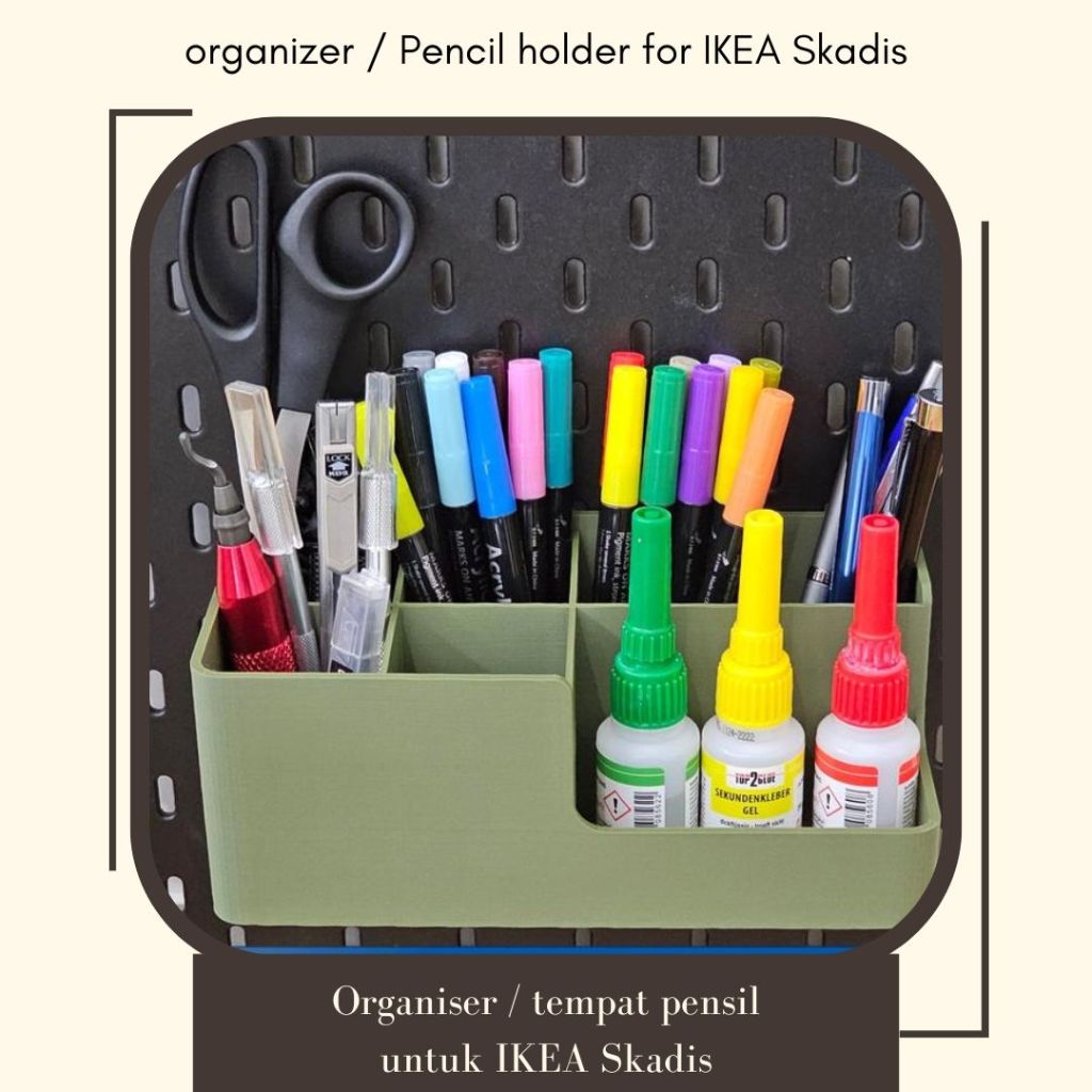 

Organizer /Pencil Holder For IKEA Skadis/ Tempat Pensil Untuk IKEA Skadis