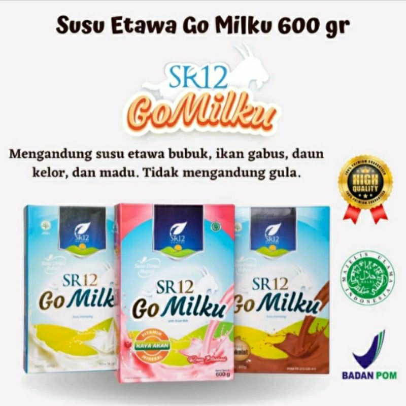 

GoMilku 600gr Susu Kambing Etawa Go Milku SR12 Kambing Murni Low Fat Penggemuk Badan Anak Penambah Nafsu Makan Anak