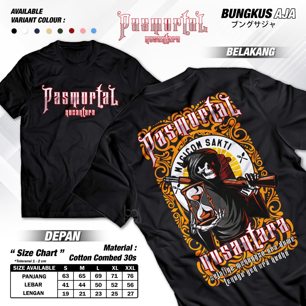 Kaos Pasmortal Nusantara Perguruan Magicom Sakti Tshirt Distro Cotton Combed 30s Bungkusaja A1222