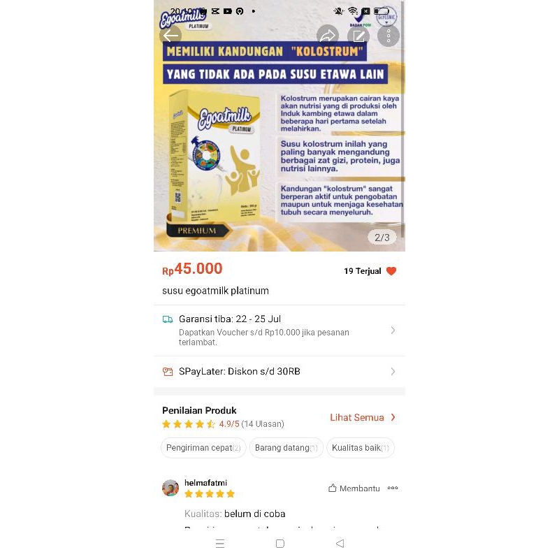 

susu Egoatmilk platinum susu kambing