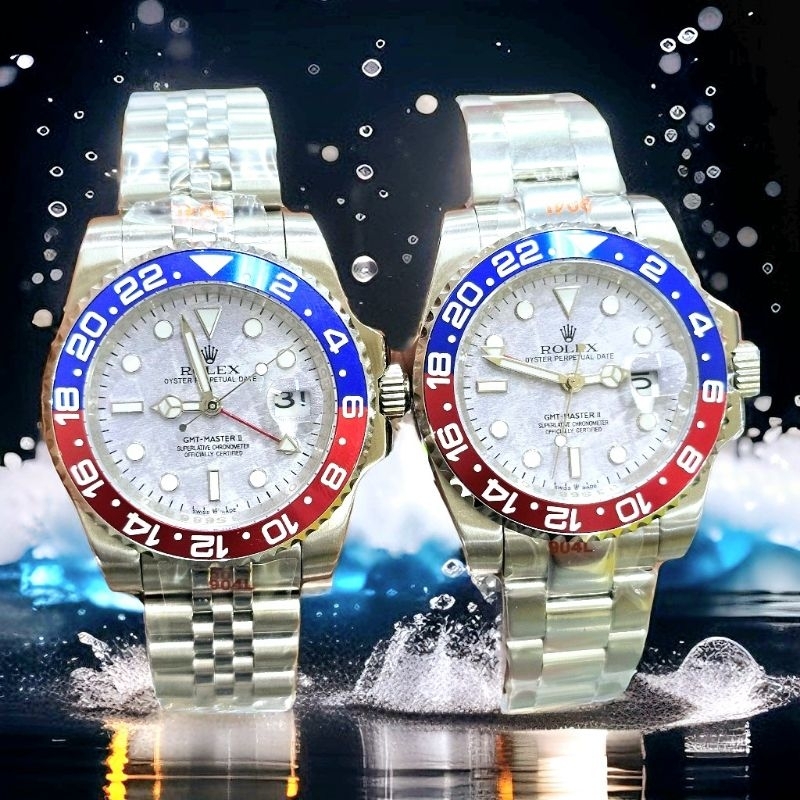 Rolex GMT Master II Pepsi Meteorite Dial Jam Tangan Pria Automatic