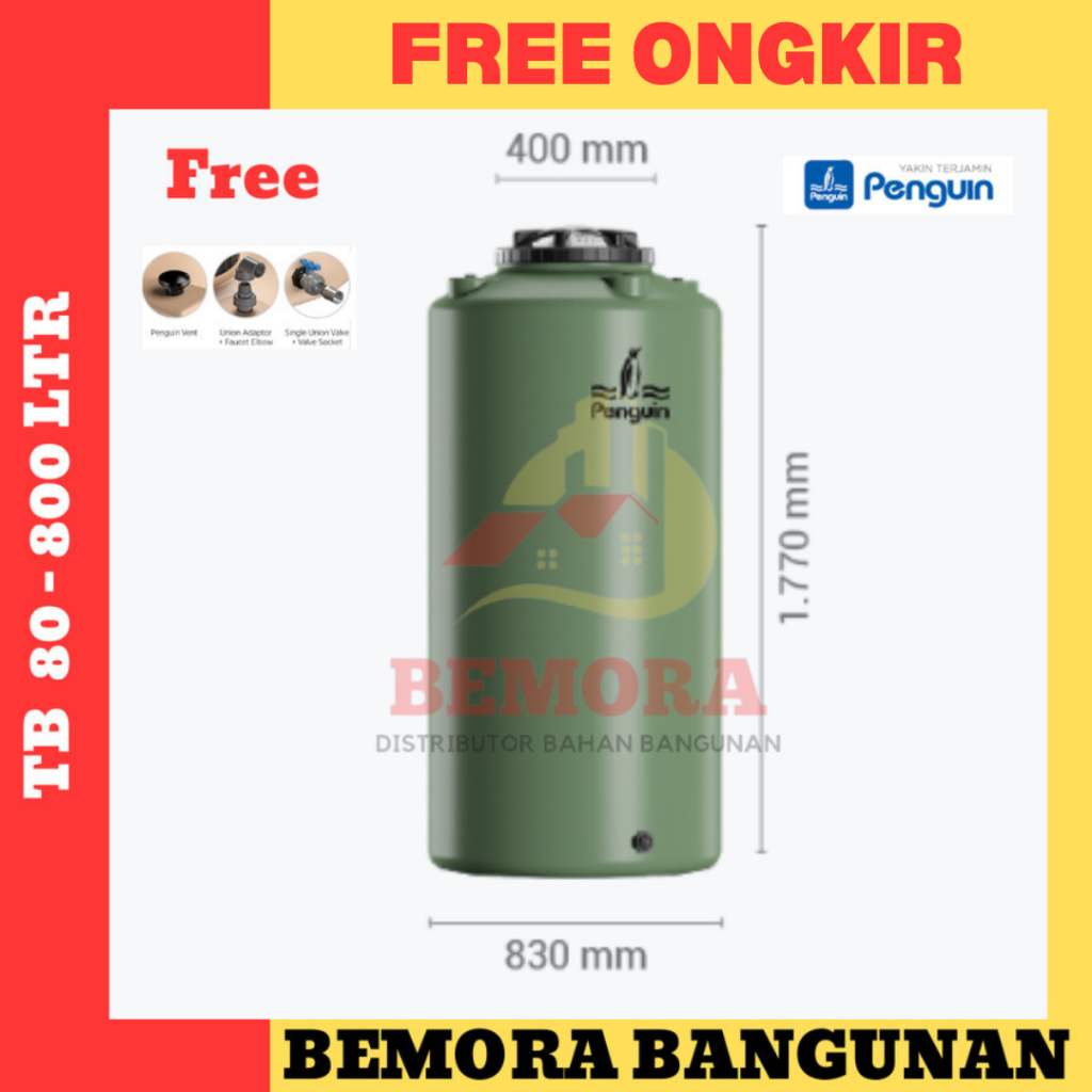 TORON PENGUIN TB 80 - 800 LTR/ TANDON / TOREN AIR HIJAU (Harga Grosir)