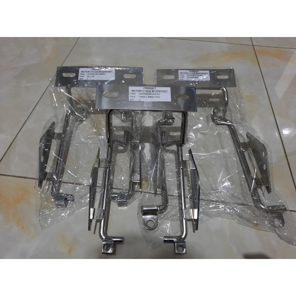 Kupingan lampu Tralis Chrome CB GL MP Tiger