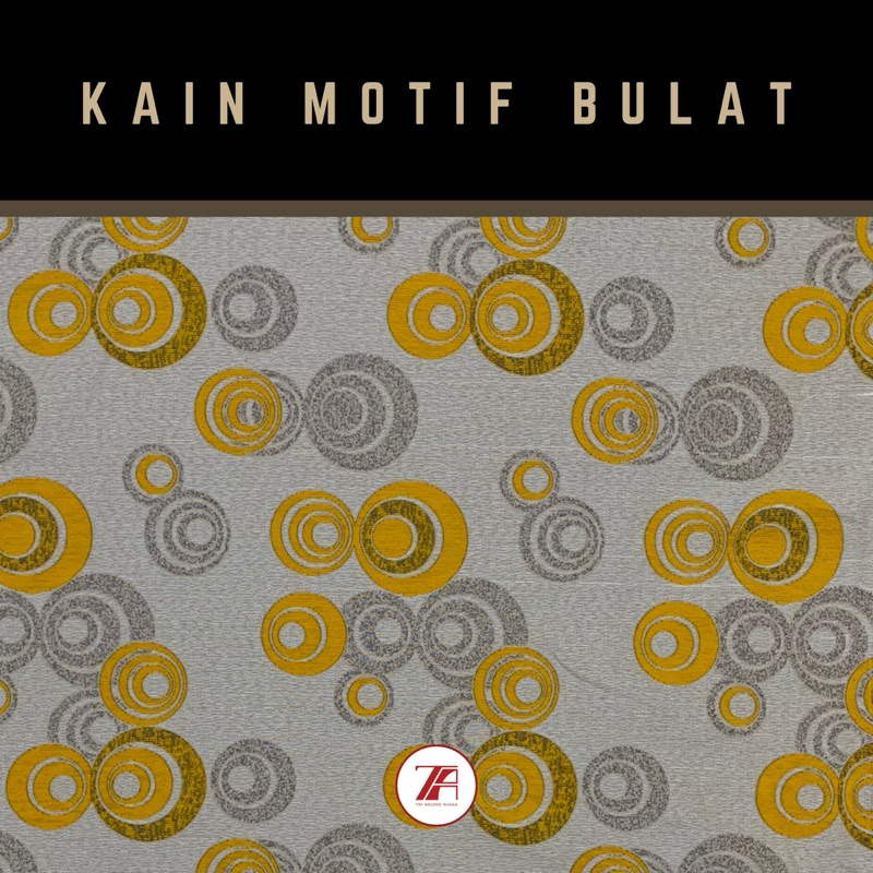 Kain motif bulat (kain pelapis interior/kursi/sofa/backdrop/bantal) is
