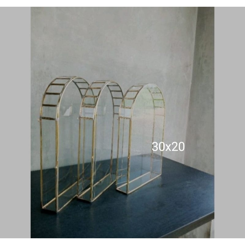 GLASS frame dome perhiasan bingkai mahar