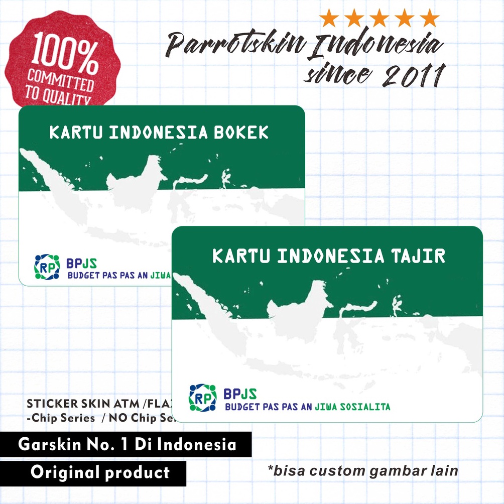 

DISKON SPESIAL Sticker Pelindung Kartu ATM SIM KTP Flazz Skin Card BPJS Kartu Indonesia tajir