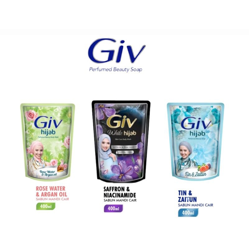 GIV | Giv White Hijab Sabun Mandi Cair 400ml