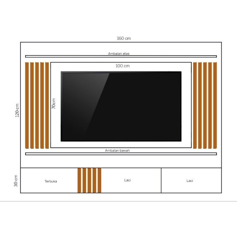 Backdrop TV minimalis gantung(Floating)