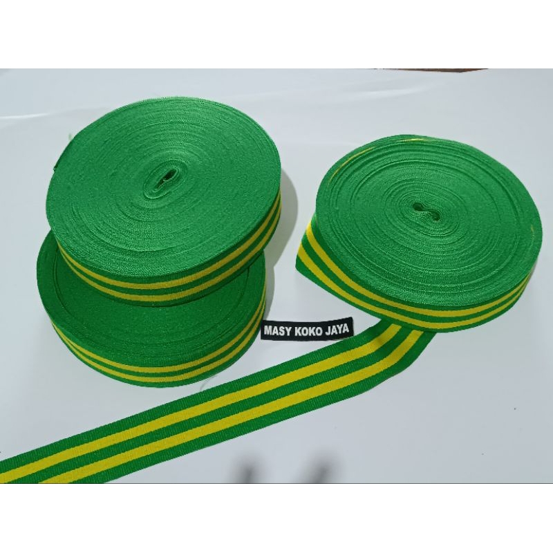 

(per meter) HIJAU KUNING PITA MEDALI LEBAR 3 CM / TALI MEDALI / KALUNG MEDALI. Masy Koko Jaya