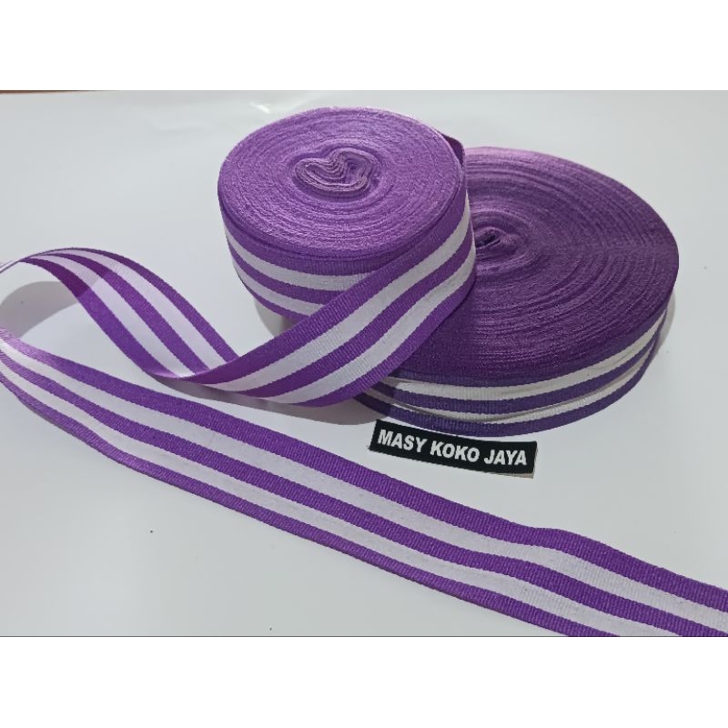 

(per Meter) UNGU PUTIH PITA MEDALI LEBAR 3CM/TALI MEDALI/KALUNG MEDALI TERMURAH. Masy Koko Jaya