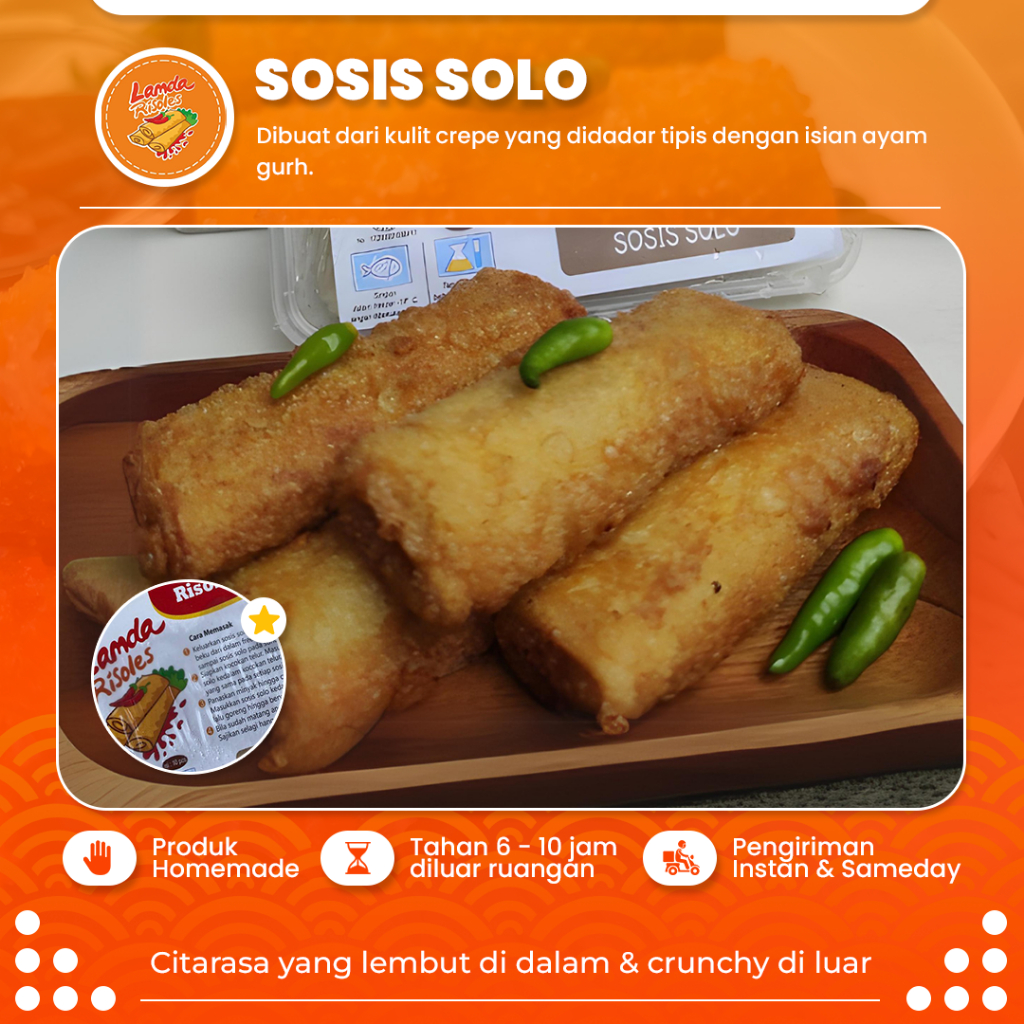 

Sosis Solo Frozen Food Isian Full Daging Ayam Isi 10 Pcs Homemade Tanpa Pengawet