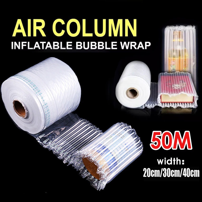 

50M Air Bubble Wrap Anti Pecah Inflatable Bag Plastik Air Bag Roll Cushion Packing Bubble Wrap Extra Bubble Packing Air Bag Cushion Packing Inflatable Bubble Wrap Inflatable Roll
