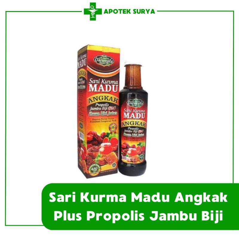 

Sari Kurma Madu Angkak Plus Propolis Jambu Biji, Daun Ubi Jalar 470gr