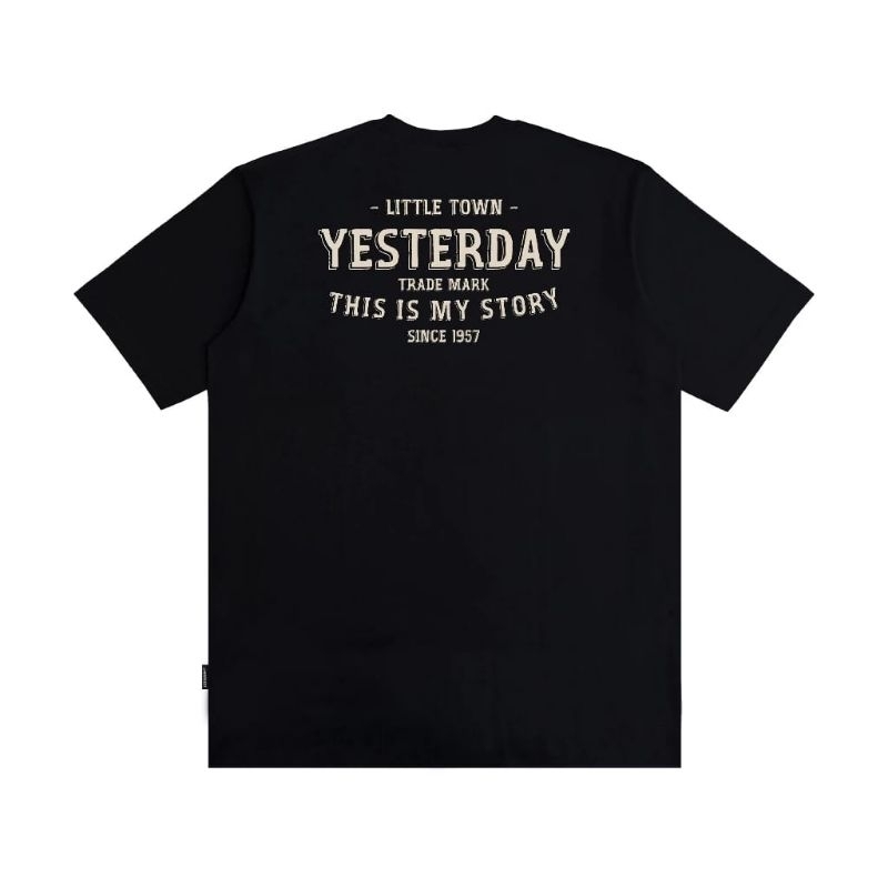 Yesterday - Kaos Pria Distro Lengan Pendek Premium Original Tshirt Cowo Keren Hitam Stry
