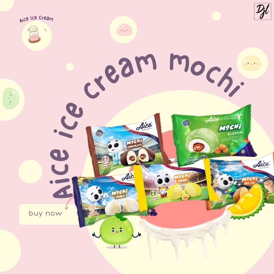 

Aice Mochi Ice Cream 45ml Es Krim Mochi Dengan Isian Coklat Durian Klepon Milktea Vanilla 1 Pcs