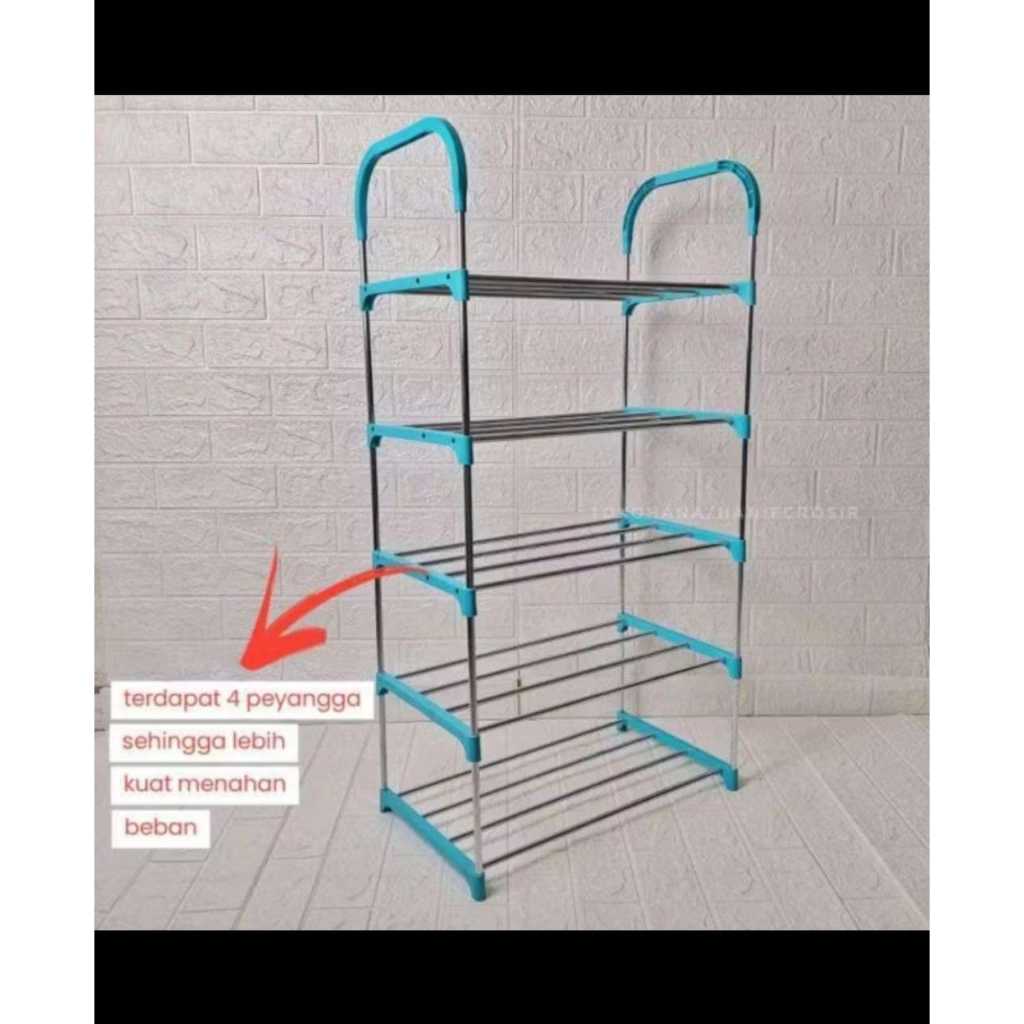 RAK SEPATU 5 SUSUN BESI WARNA HA // RAK SEPATU BESI HA