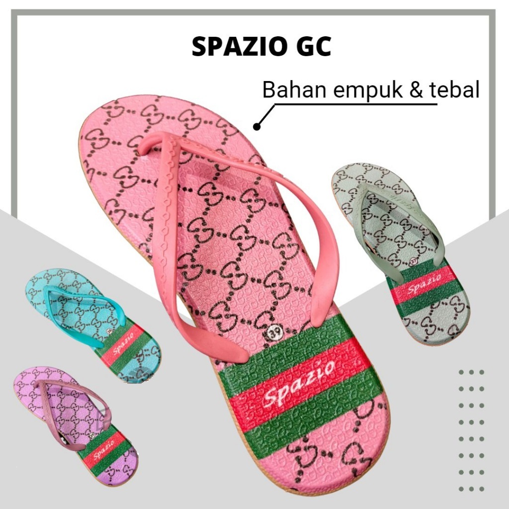 SANDAL JEPIT SPAZIO MOTIF GUCI SANDAL JAPIT JELLY WANITA