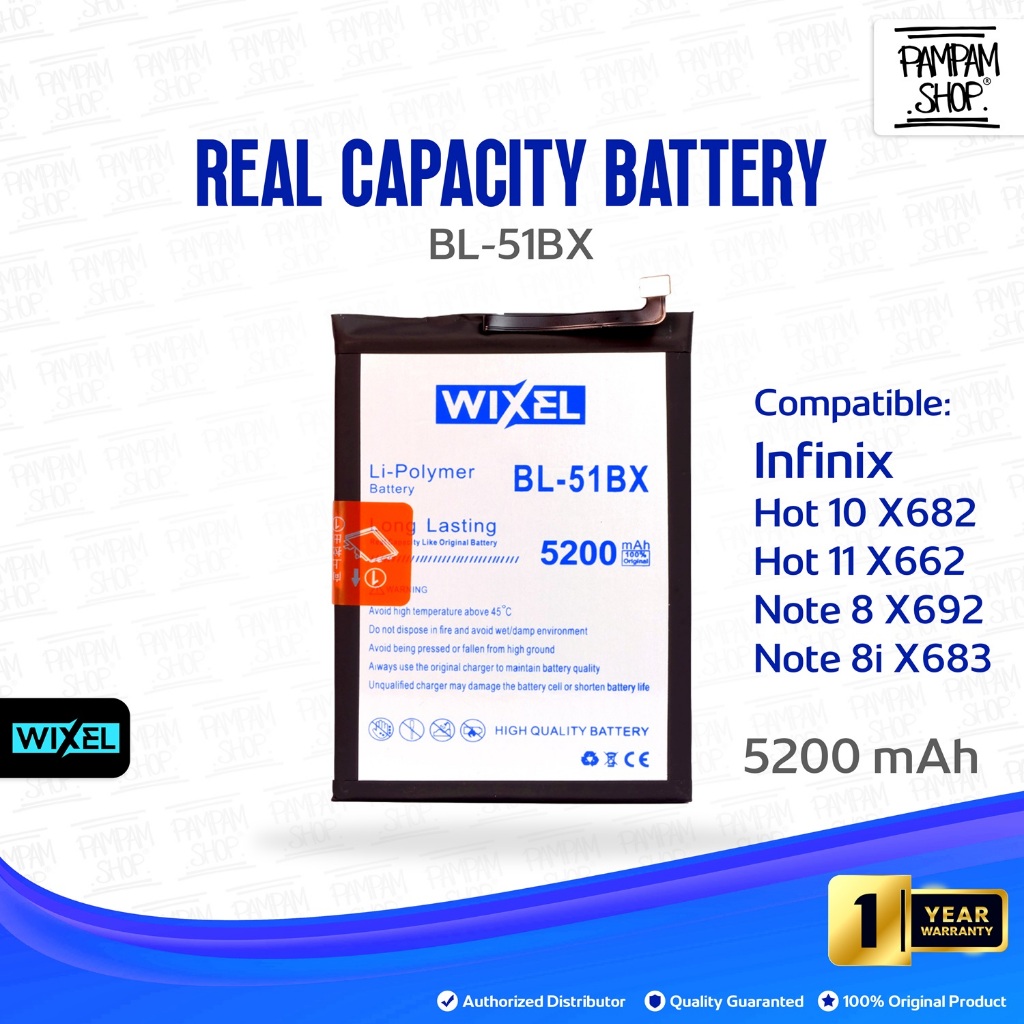 WIXEL Baterai BL-51BX BL51BX Infinix Note 8 X692 Note 8i X683 X683B Hot 10 X682 X682C Hot 11 X662 Ba
