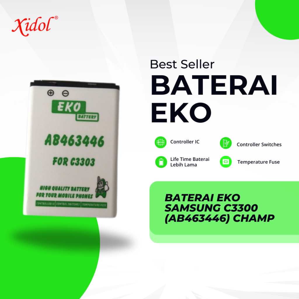 BATERAI EKO SAMSUNG C3300 (AB463446) CHAMP BERGARANSI