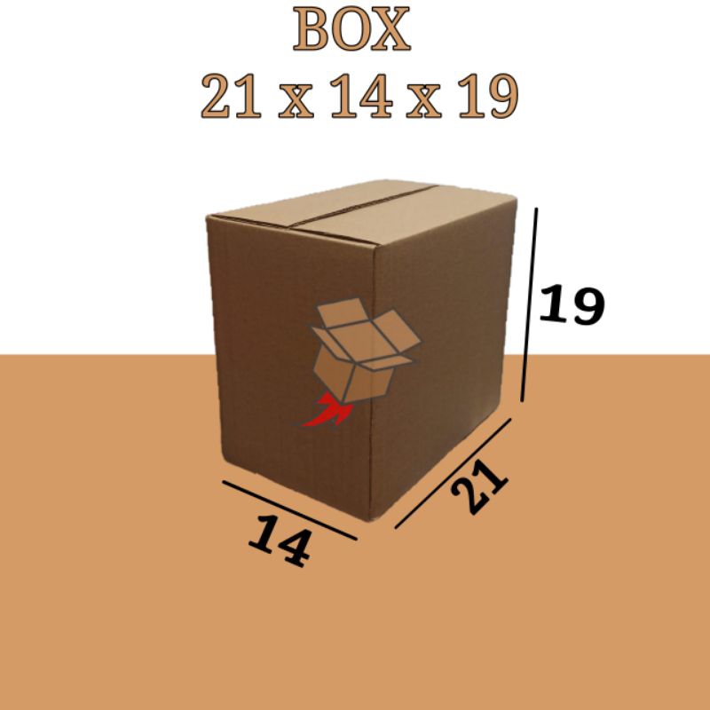 

Kardus Polos Karton Box Coklat DieCut 21 x 14 x 19