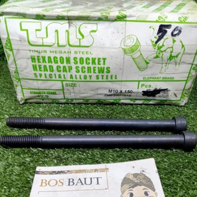 Baut L Socket Head Baja 12.9 - M10X150 Hitam