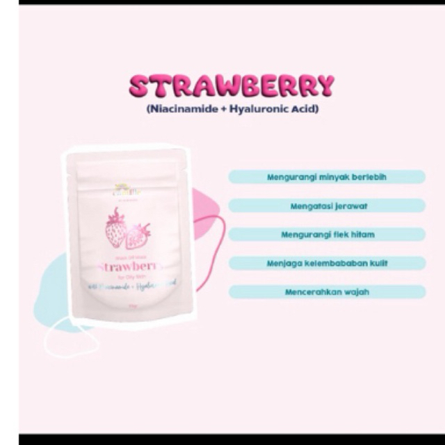 Masker Wajah CAMILLE Beauty Wash Off Original 25gr 65gr - Strawberry, 65gr