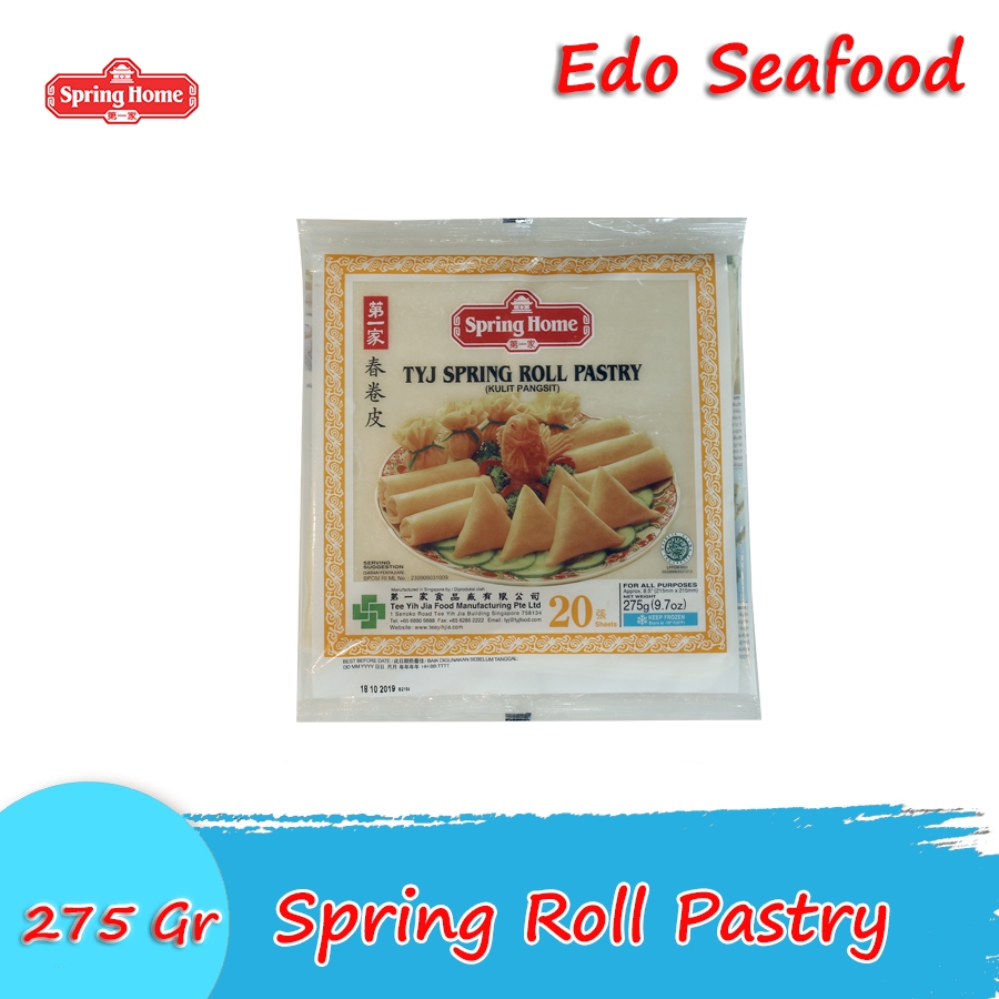 

Spring Home TYJ Spring Roll Pastry 20 Sheets 8.5" 275 Gr / Kulit Lumpia