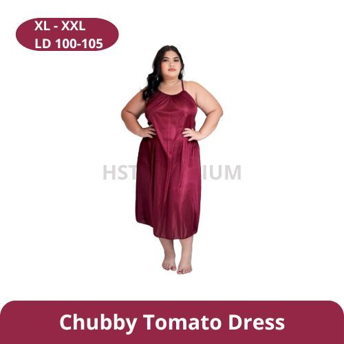 Chubby Size Hst - Elegant look ( Tomato dress ) Spaghetti strap choice