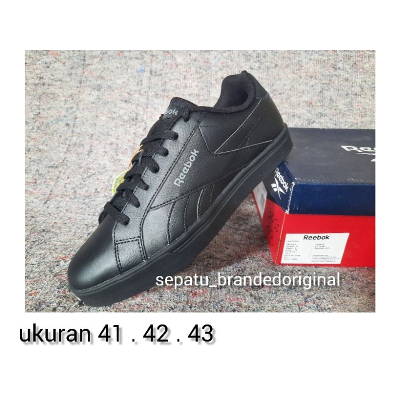 sepatu reebok classic full black hitam polos